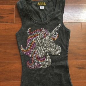NWOT Unicorn Rhinestone Tank Top size small